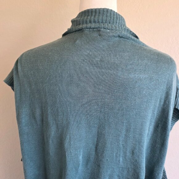 Tommy Bahama Relax Tie Linen Vest Open Cardigan Teal Lightweight Drape Size L - Picture 7 of 9